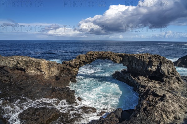 The Charco Manso rock arch, El Hierro, Canary Islands, Spain, Europe