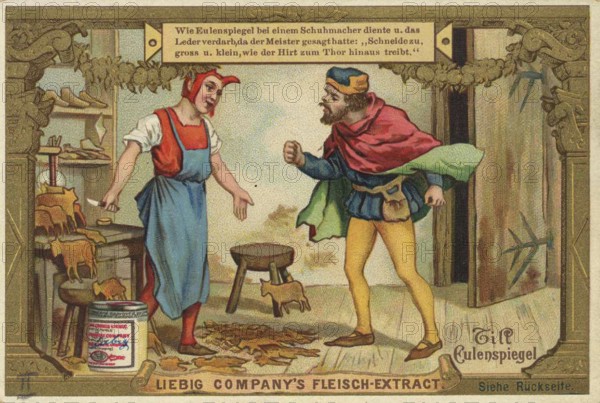 Picture series German fairy tales, Till Eulenspiegel, Liebig picture, digitally restored
