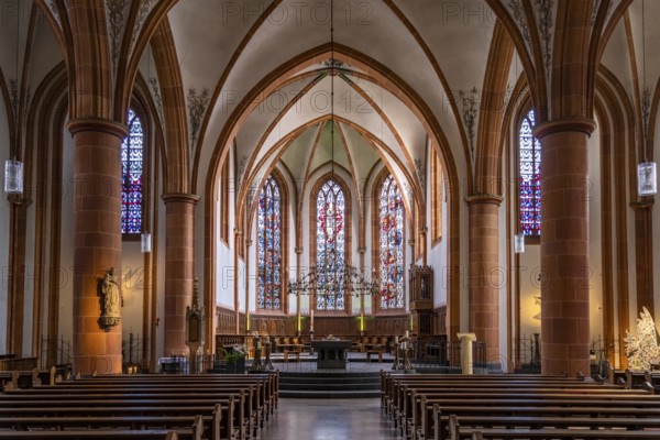 Interior of the Provost Church of St Remigius in Borken, Münsterland, North Rhine-Westphalia
