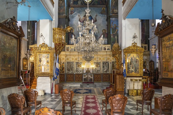 Interior of the Church of St Nicholas or Agios Nikolaos in Chania, Crete, Greece, Europe