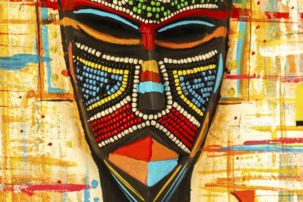 Ghanaian woman as a three-dimensional work of art by a Ghanaian artist, a colourful work of art on