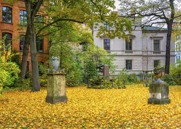 Autumn in the city, residential buildings on the grounds of the Sophienkirche in Berlin-Mitte,