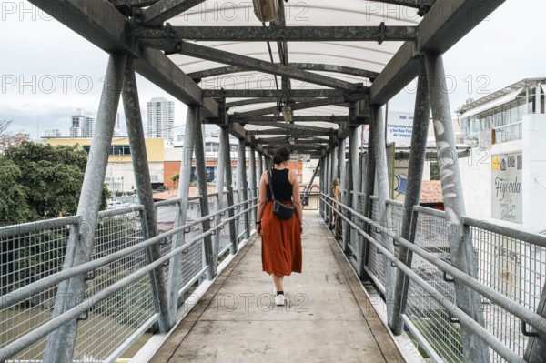 Pedestrian bridge over Via Brazil, Panama City, Panama, Central America