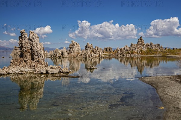 Lee Vining, California - Tufa towers in Mono Lake. The lake has no outlet, which makes it highly
