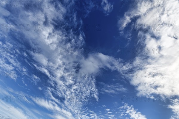Cumulus clouds, cirrus clouds, cloudy sky, full-size, Wexford, Ireland, Europe