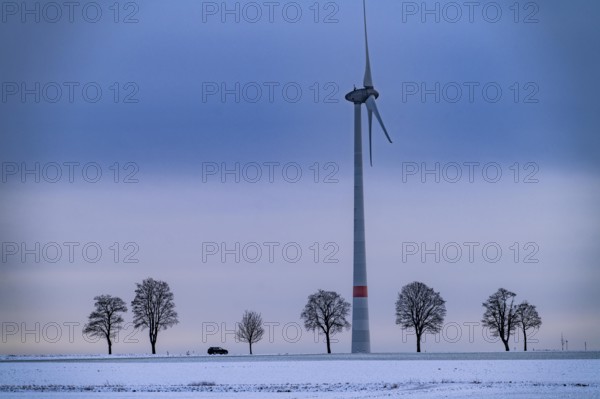 Wind farm, north of Lichtenau, self-proclaimed energy town, over 190 wind turbines and over 1200