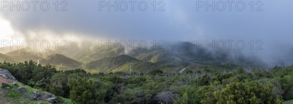 Sunset, view from the mountain Alto de Garajonay, Garajonay National Park, La Gomera, Canary
