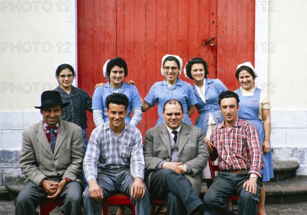Employees of a tobacco factory, Fabrica de Tabaco Michaelense, Ponta Delgado, São Miguel Island,