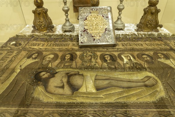 Icon in the museum of the Agia Triada monastery on the Akrotiri peninsula, Chania, Crete, Greece,