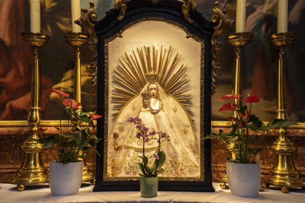 Image of the Virgin and Child in the baroque Karlskirche church in Vienna, Austria, Europe