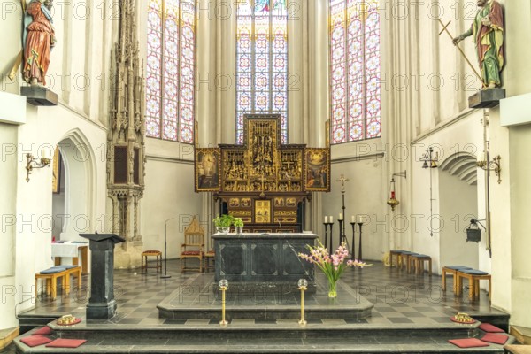 Interior of the Catholic parish church of St Peter and Paul in Straelen, North Rhine-Westphalia,