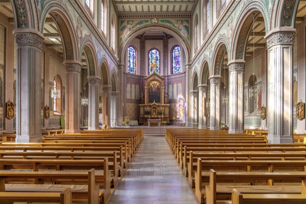 Interior of the Church of St Peter and Paul in Lahr/Black Forest, Baden-Württemberg, Germany,