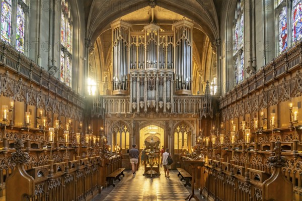 Interior of the chapel of Magdalen College in Oxford, Oxfordshire, England, Great Britain