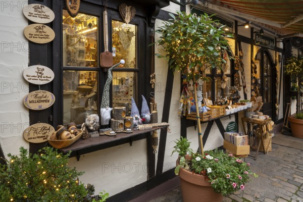 Shop with decorative items made of wood, Handwerkerhof am Königstor, Nuremberg, Middle Franconia,