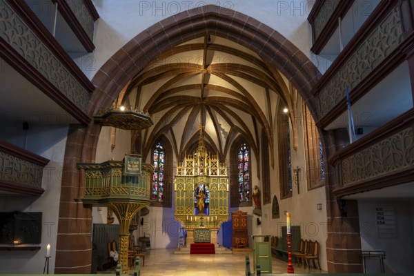 Altar in the church of St Michaelis, Fürth, Middle Franconia, Franconia, Bavaria, Germany, Europe