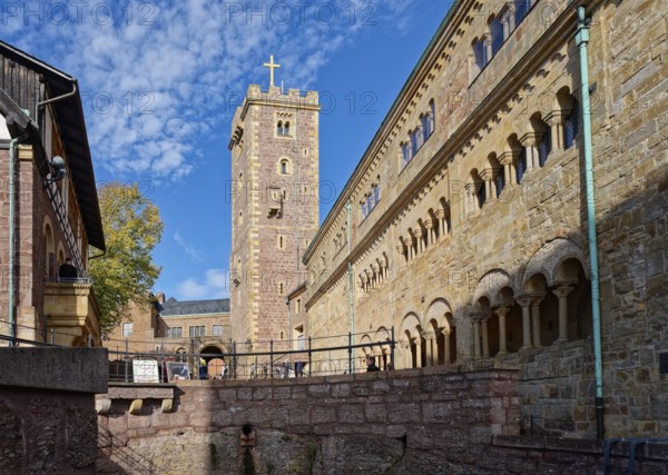 Inner courtyard of Wartburg Castle. The castle near Eisenach, in the north-western Thuringian