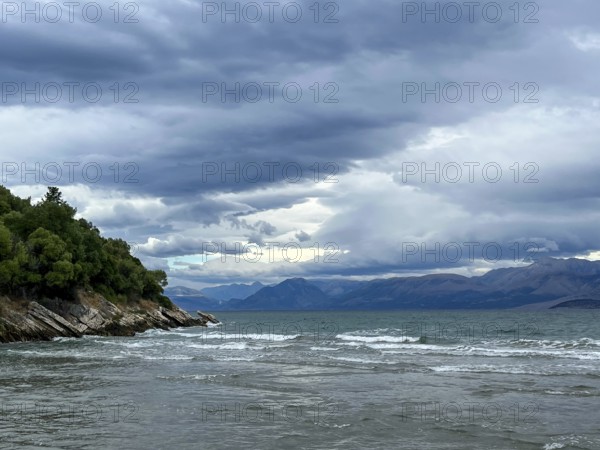 Kalamaki, Corfu, Greece, View from Kalamaki beach in the north-east of the Greek island of Corfu