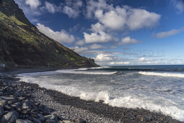 The beach Playa Hermigua, La Gomera, Canary Islands, Spain, Europe