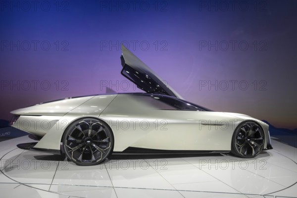 Detroit, Michigan USA - 10 January 2025 - Cadillac's Opulent Velocity concept car on display at the