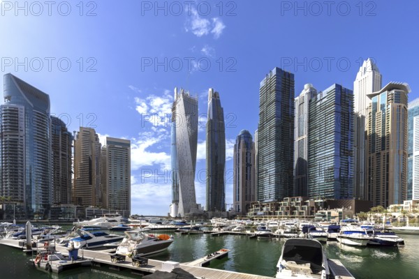 Dubai Marina, A Scenic Waterfront Skyline of Modern Luxury and High-Rise Architecture.