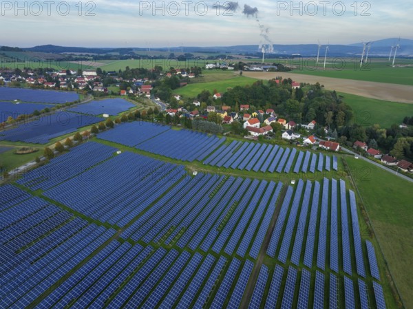 Zittau, Saxony, Germany, Oberseifersdorf solar field, solar park in Oberseifersdorf, in the