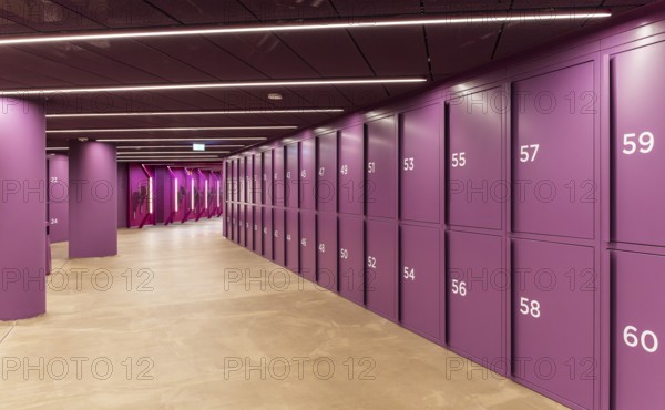 Underground car park for bicycles, redesigned Potsdamer Platz station, Sony Center, Berlin,