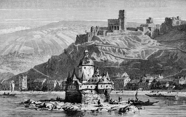 The former customs castle Pfalzgrafenstein on an island in the Rhine near Kaub, Upper Middle Rhine