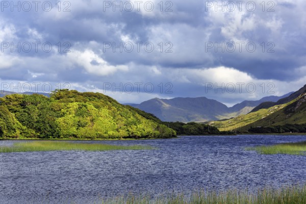Freshwater lake Kylemore Lough, Connemara, Galway, Wild Atlantic Way, Ireland, Europe