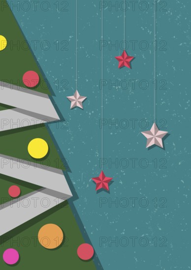 Christmas tree vector card