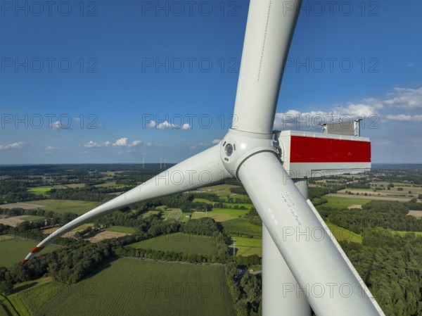Dorsten, North Rhine-Westphalia, Germany, new construction of a wind turbine. Wind farm Große