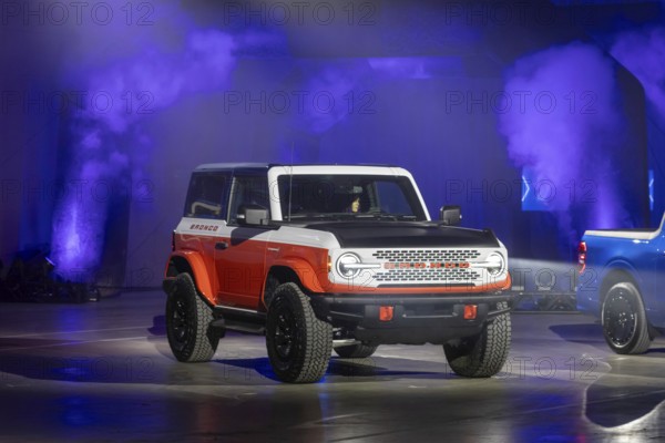 Detroit, Michigan USA - 9 January 2025 - Ford Vehicles are displayed at the 2025 Detroit Auto Show.