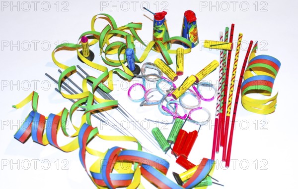 Sparklers, Bengal lights, variants in grey and colourful, and various small firecrackers,