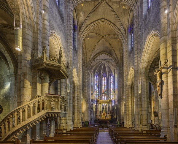 Interior view of Saint Salvy church, Albi, Département Tarn, France, Europe