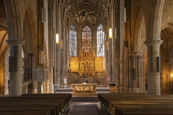 Interior and altar of the Kilianskirche church in Heilbronn, Baden-Württemberg, Germany, Europe