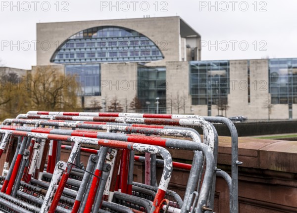 Barrier fence in front of the Federal Chancellery, Berlin, Germany, Europe