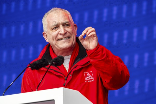 Jürgen Kerner, Second Chairman of IG Metall. IG Metall action day in Stuttgart. Metalworkers fight