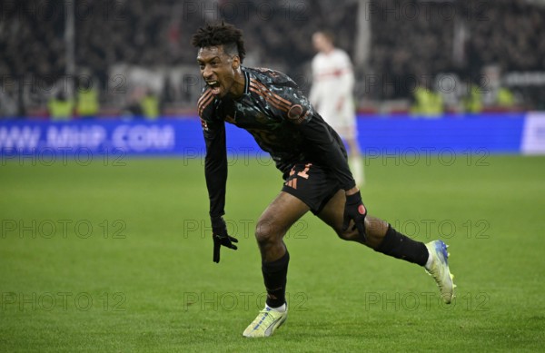 Goal celebration Kingsley Coman FC Bayern Munich FCB (11) MHPArena, MHP Arena Stuttgart,