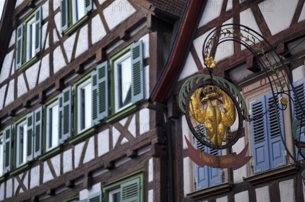 Nose shield, master locksmith Eugen Rebmann, half-timbered houses, Schiller town of Marbach am