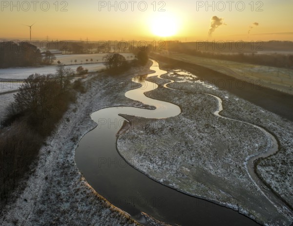 Recklinghausen, Castrop-Rauxel, North Rhine-Westphalia, Germany, winter landscape, EMSCHERLAND