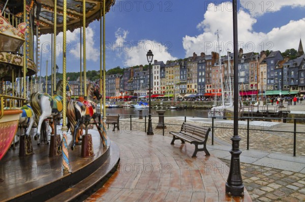 The Vieux Port (old harbour) of Honfleur in the department of Calvados, Normandy, France, Europe