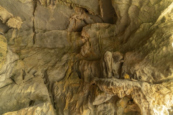 Rock in the shape of an elephant in the Tham Xang elephant cave near Vang Vieng, Laos, Asia