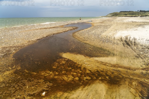 Tidal creek at Grönne Strand on Jammer Bay, Fjerritslev, Denmark, Europe