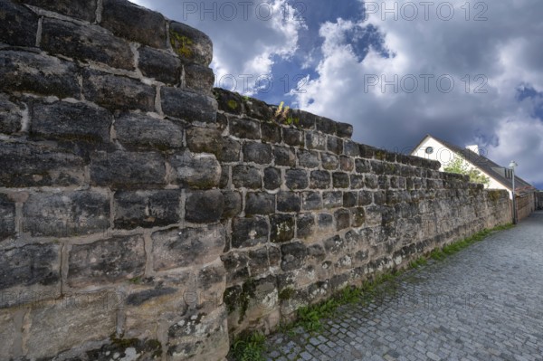 Medieval town wall, built and extended in the 13th century, Hiltpoltstein, Middle Franconia,