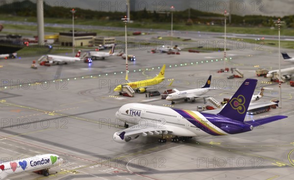 Airbus A380 at Miniatur Wunderland Hamburg, Germany, Europe