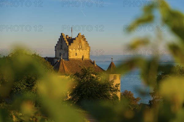 Meersburg Castle, Old Castle, Sunset, Meersburg, Lake Constance, Baden-Württemberg, Germany, Europe