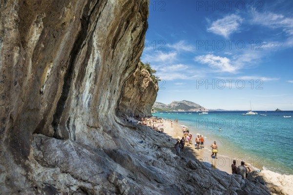 Rocky coast and beach, Cala Luna, Gulf of Orosei National Park, Parco Nazionale del Gennargentu e