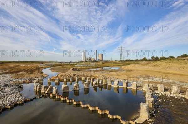 Dinslaken, Voerde, North Rhine-Westphalia, Germany, Emscher estuary into the Rhine. Construction