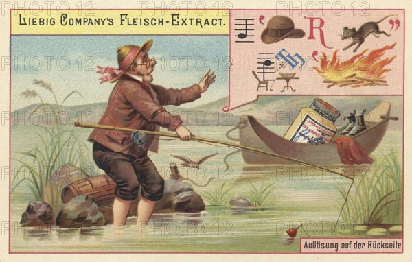 Picture series puzzle, picture riddle, Liebig picture, digitally restored reproduction of a