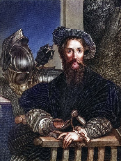 Christopher Columbus, 1451-1506, Spanish explorer, discoverer of America. After a painting by