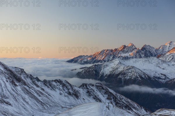 View from the Hochtor on the Grossglockner High Alpine Road to the surrounding mountains